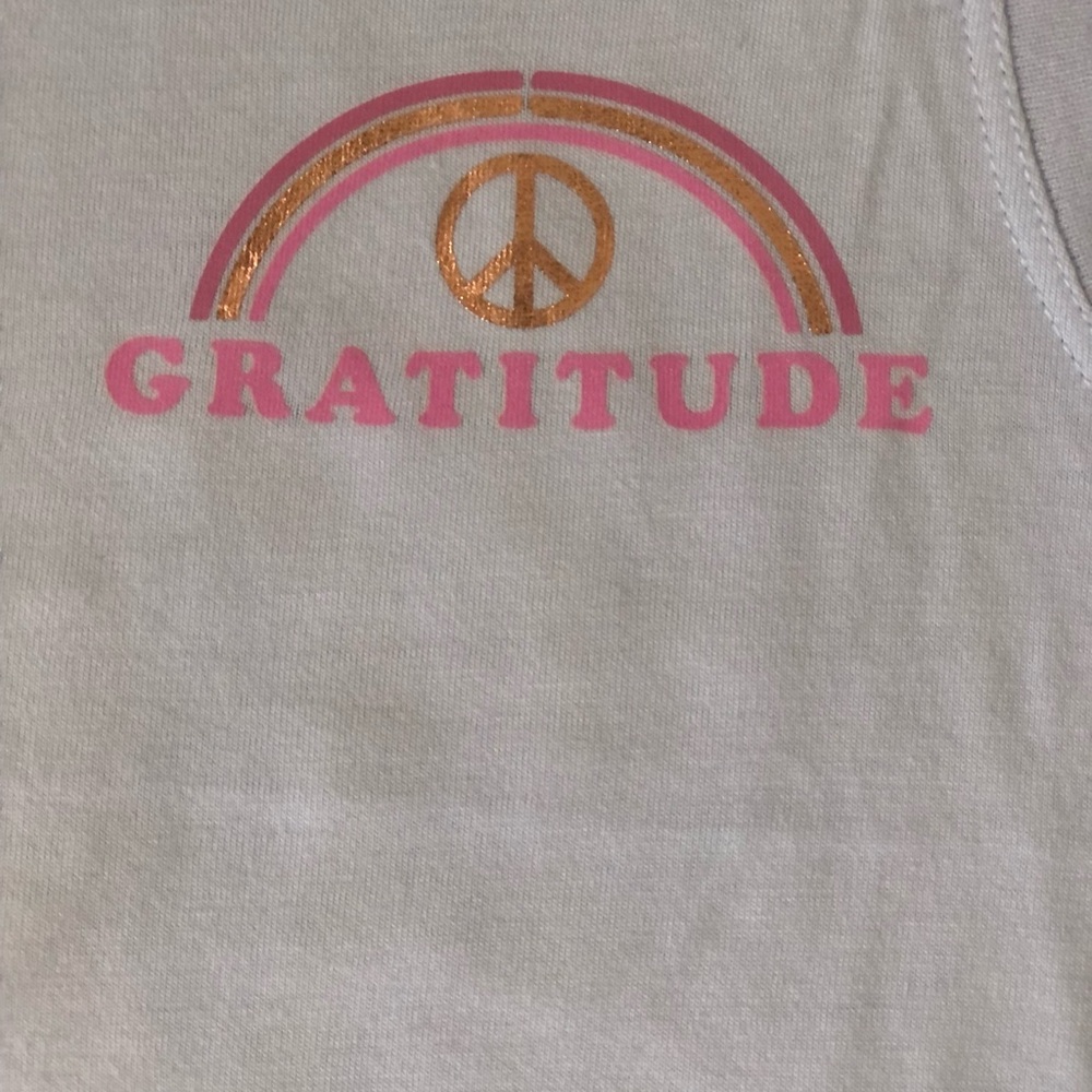 SPIRITUAL GANGSTER "My Attitude Is Gratitude" White Crop Tee Sz XS - Picture 7 of 7